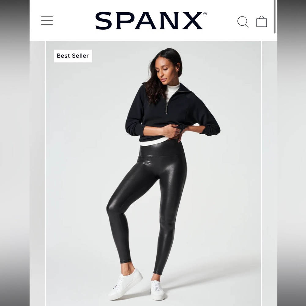 2styles Spanx fauxleather Black Leggings size Small